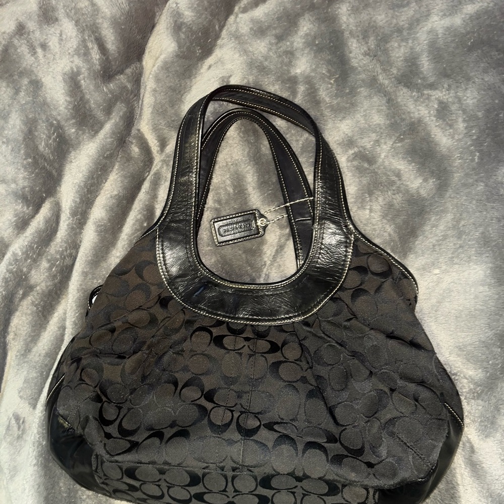 Coach Black Monogram Shoulder Bag